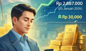 FOTO ILUSTRASI KENAIKAN HARGA EMAS ANTAM