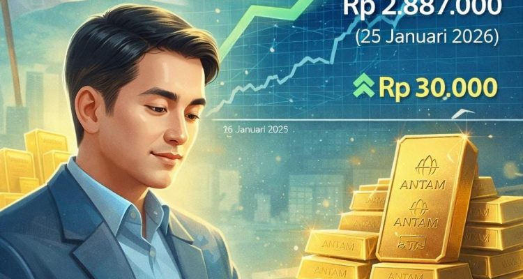 FOTO ILUSTRASI KENAIKAN HARGA EMAS ANTAM